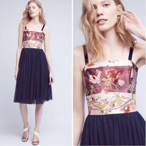 Whimsical Embroidered Bodice Dress With Starry Tulle Skirt